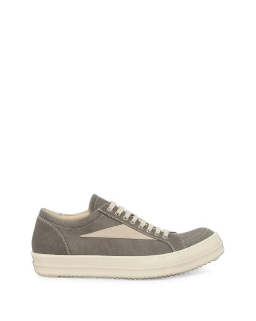 Rick Owens White Lido Distressed Denim Sneakers for men