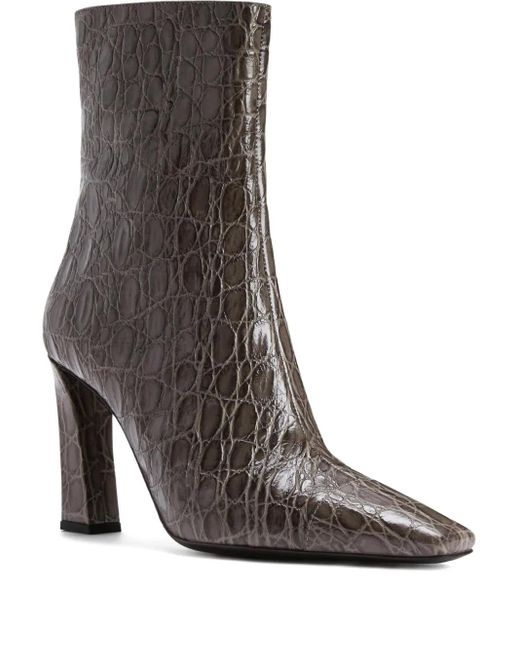 Giuseppe Zanotti Brown 90Mm Janiee Crocodile-Effect Ankle Boots