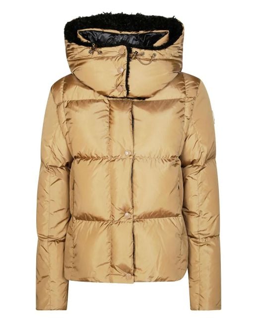 Moncler Castelnou Hooded Quilted Jacket Natural