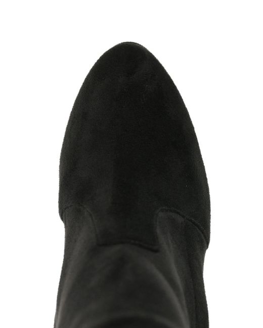 Casadei Black Flora 140mm Platform Ankle Boots