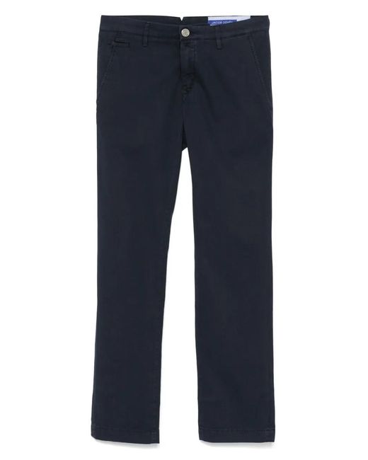Jacob Cohen Blue Cotton-Blend Trousers for men
