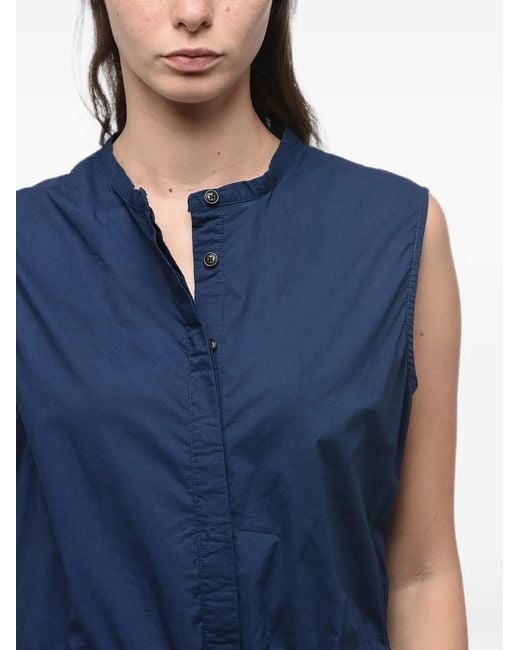 Woolrich Blue Cotton Sleeveless Jumpsuit