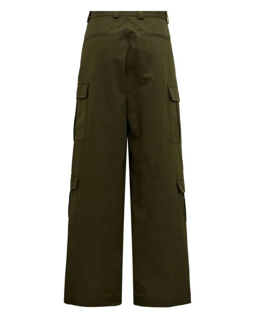 MSGM Green Cargo-Pocket Trousers for men