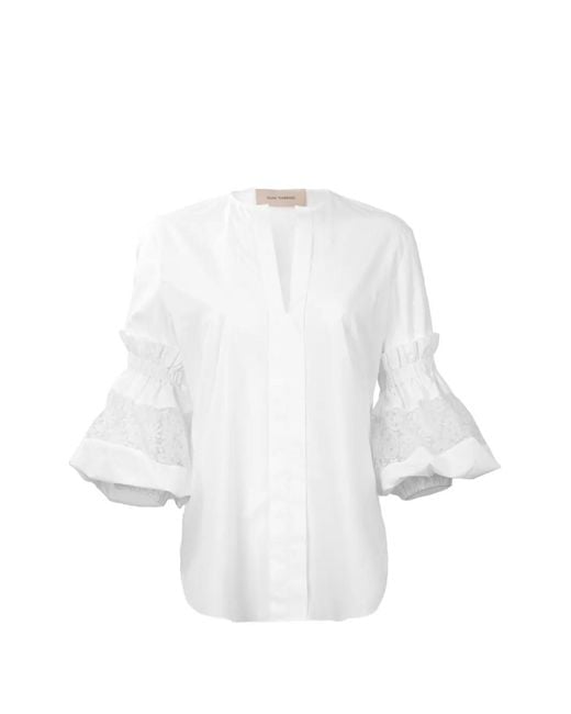 Silvia Tcherassi White Nuru Lace Blouse