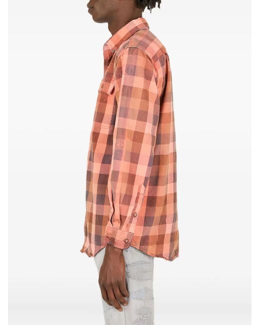 NOTSONORMAL Pink Check-Pattern Long-Sleeve Shirt