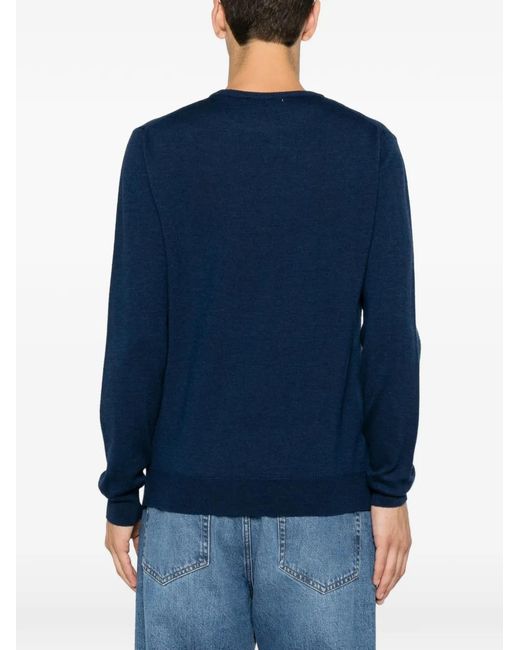 SERGIO MORETTI FIRENZE Blue Crew-Neck Sweater for men