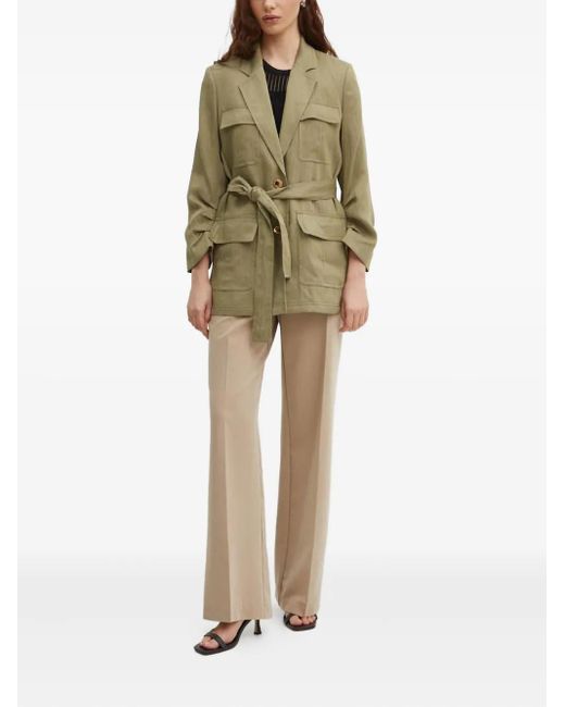 DKNY Green Pocket Belted Jacket