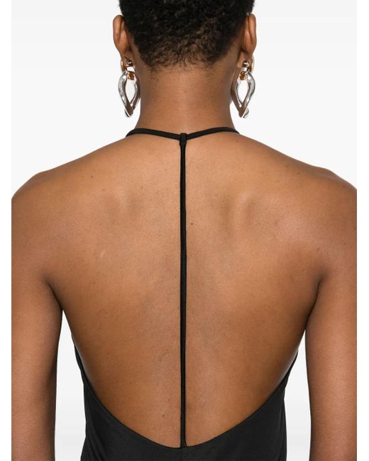 Abito Lungo Con Scollo A V di Victoria Beckham in Black