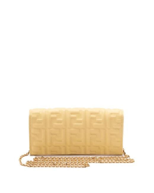 Fendi Natural Baguette Continental Chain-Strap Wallet