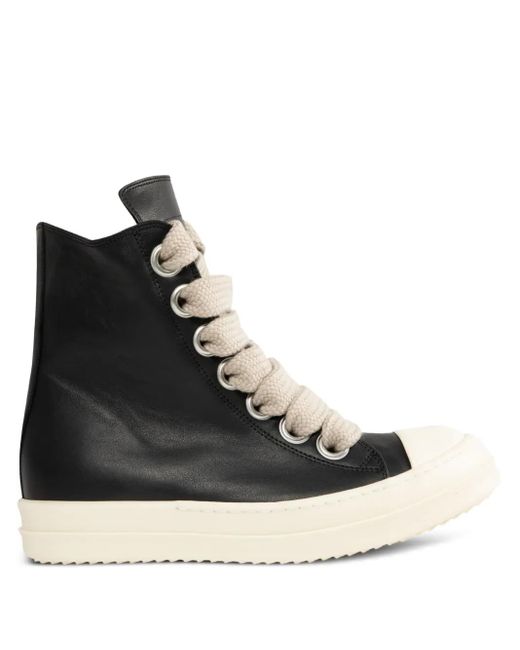 Rick Owens Black Jumbolace Zip Sneakers for men