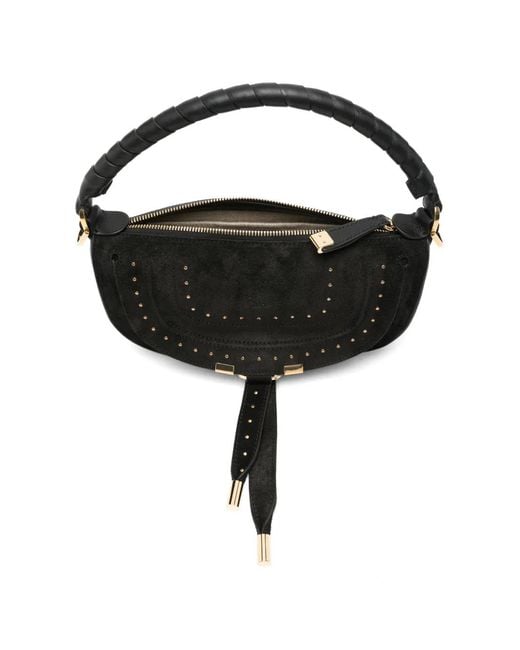 Chloé Black Mini Marcia Stud-Embellished Cross Body Bag