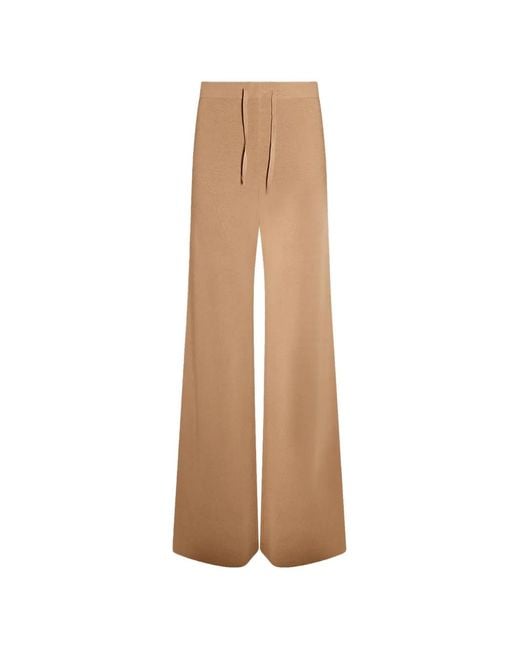 Yves Salomon Natural Knit Wide-Leg Trousers