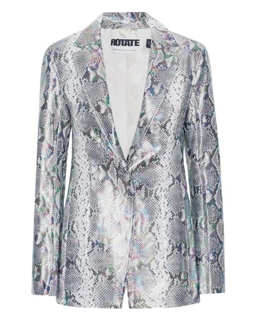 ROTATE BIRGER CHRISTENSEN Blue Snake-Pattern Blazer