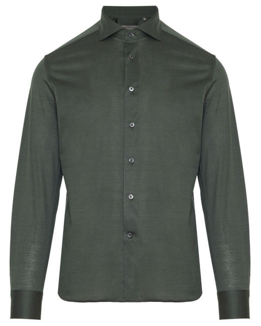 Corneliani Green Jersey Shirt for men