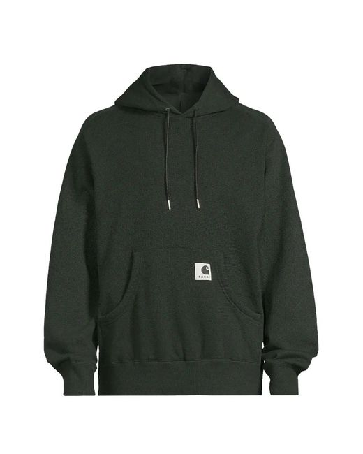 Sacai Green X Carhartt Wip Logo-Patch Hoodie for men