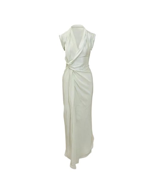 Victoria Beckham White Asymmetric Twist Dress