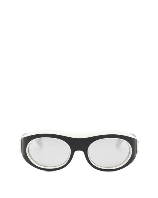 Moncler White Ramillon Matte Mirror Sunglasses