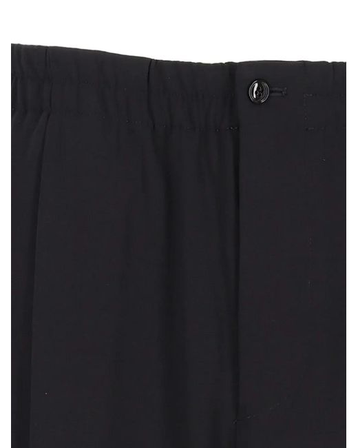 Giorgio Armani Blue Virgin-Wool Pleated Trousers for men