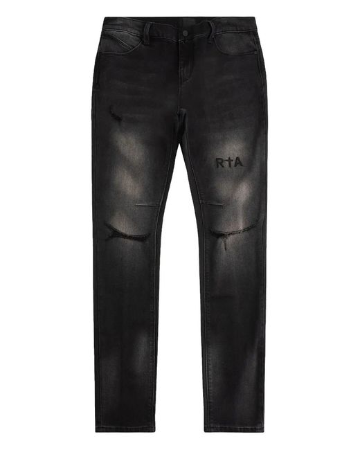RTA Black Distressed Bootcut Jeans for men