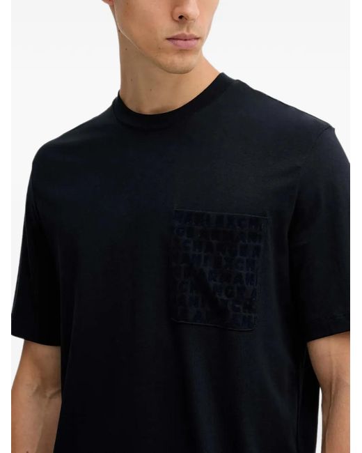 ARMANI EXCHANGE Black Pocket T-Shirt for men