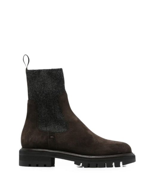 Henderson Black Ella Suede Panelled Boots