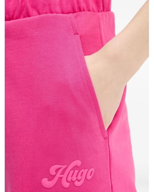 HUGO Pink Elasticated-Waistband Track Pants