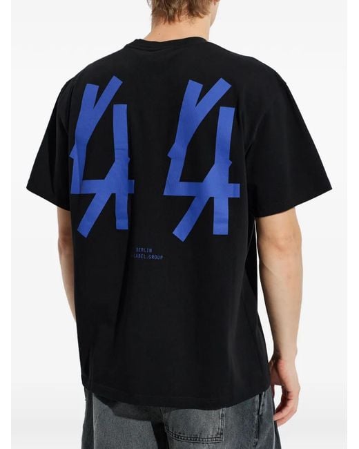 44 Label Group Black Print T-Shirt