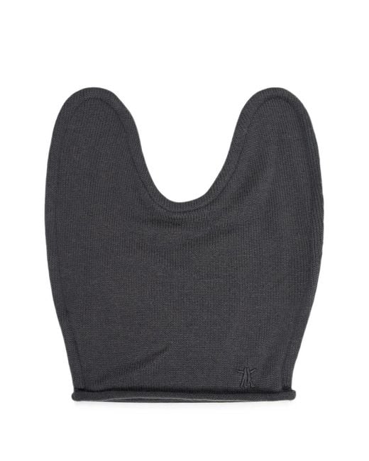 OPEN YY Black Gestrickte Beanie Mit Katzenohren