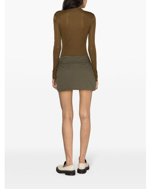 Moschino Green Heart-buckle Twill Miniskirt