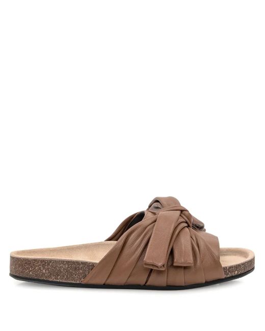 J.W. Anderson Brown Bow Flat Sandals