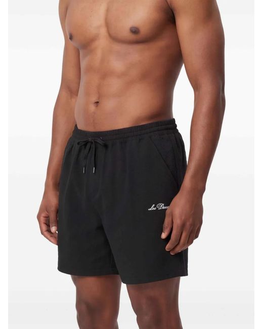 Les Deux Black Seersucker Swim Shorts for men