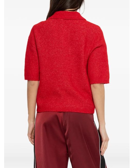 Gestuz Red Polo Boutonné En Maille