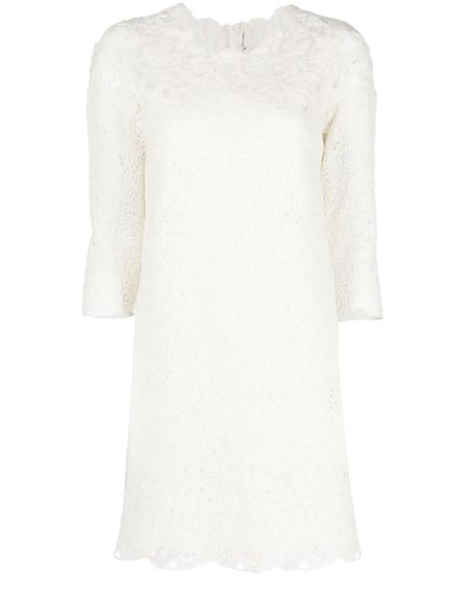 Ermanno Scervino White Wool Blend Short Dress