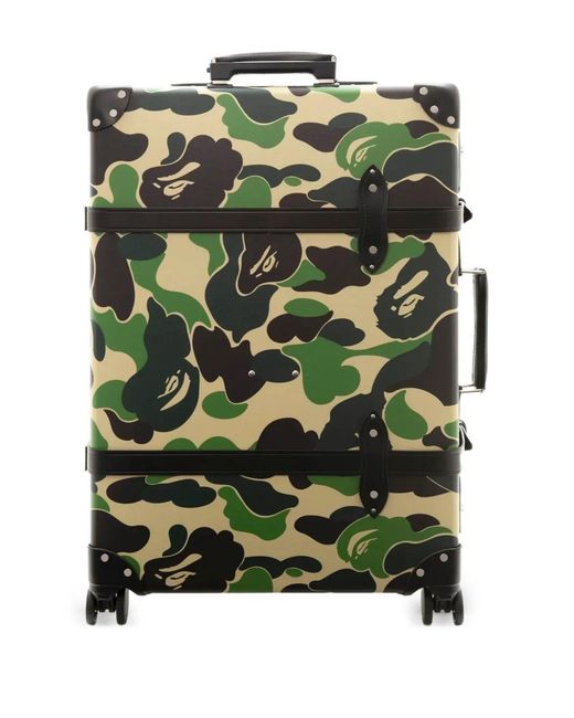 A Bathing Ape Green X Globe-Trotter Camouflage-Print Luggage for men