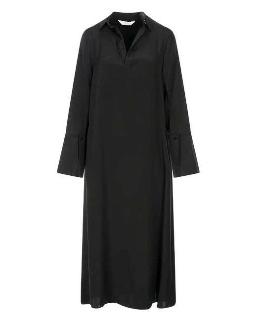 Max Mara Black Silk Crepe De Chine Dress