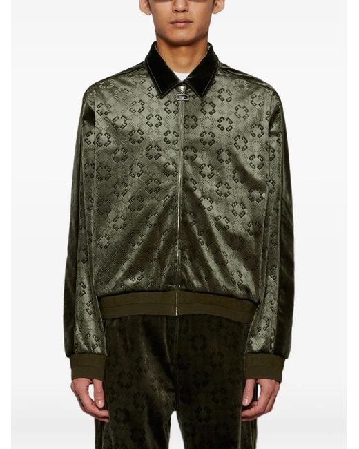 Givenchy Green 4G Velvet Bomber Jacket for men