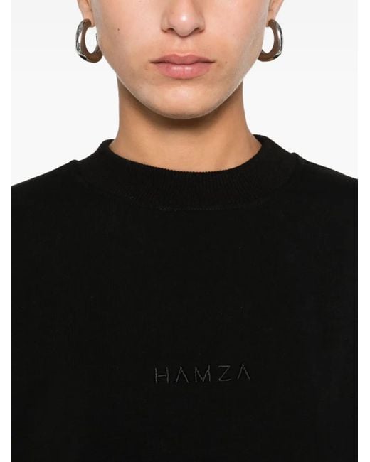 Camiseta con logo bordado Hamza de color Black