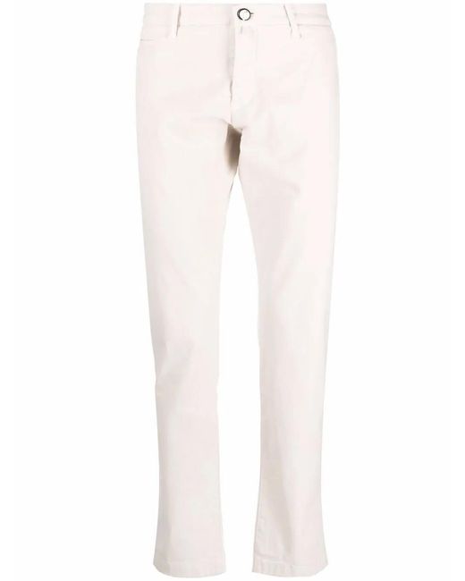 Jacob Cohen White Four-Pocket Stretch-Cotton Chinos for men