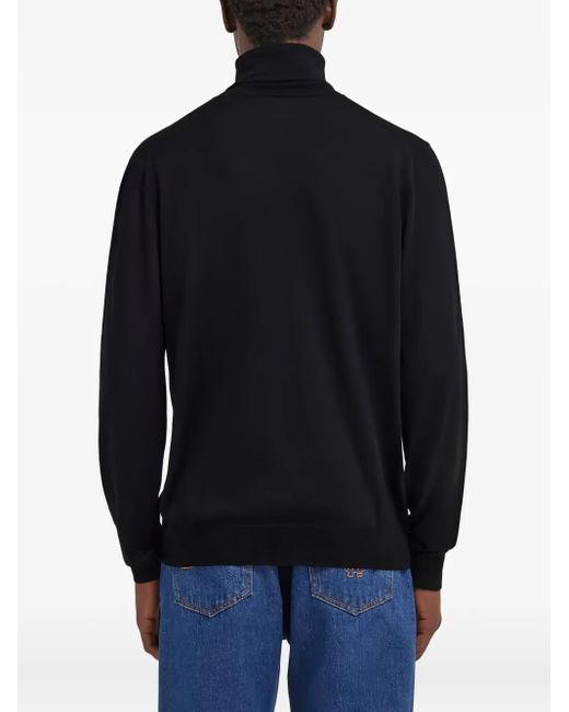 Roberto Cavalli Blue Turtleneck Wool Sweater for men