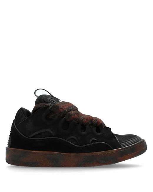 Lanvin Black Curb Lite Logo-Patch Sneakers