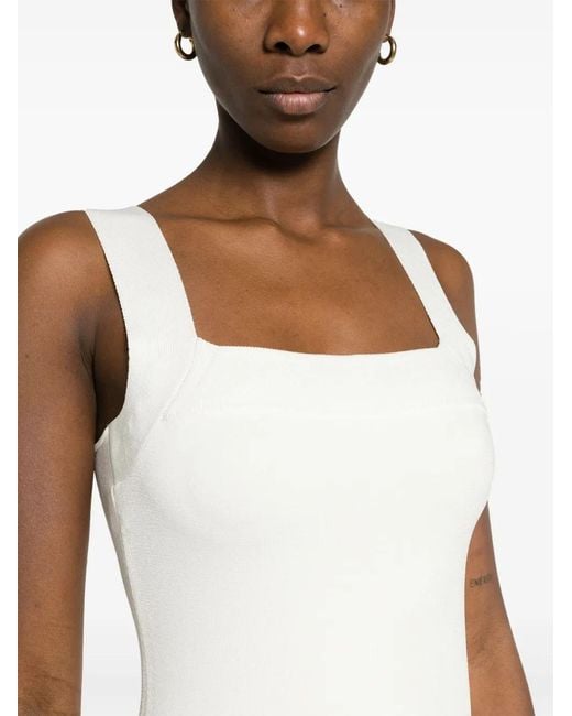 Jonathan Simkhai White Square-Neck Knitted Top
