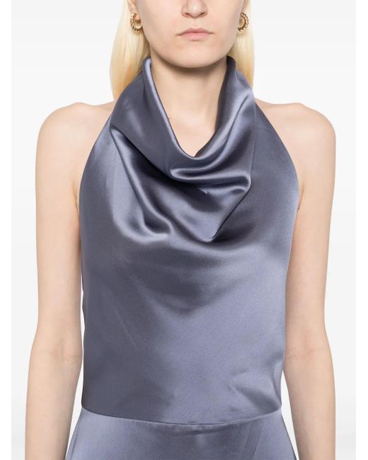 Amsale カウル サテンドレス Purple