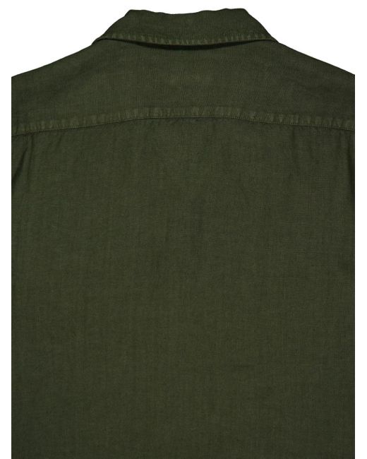 Boglioli Langärmeliges Hemd aus Leinen in Green für Herren