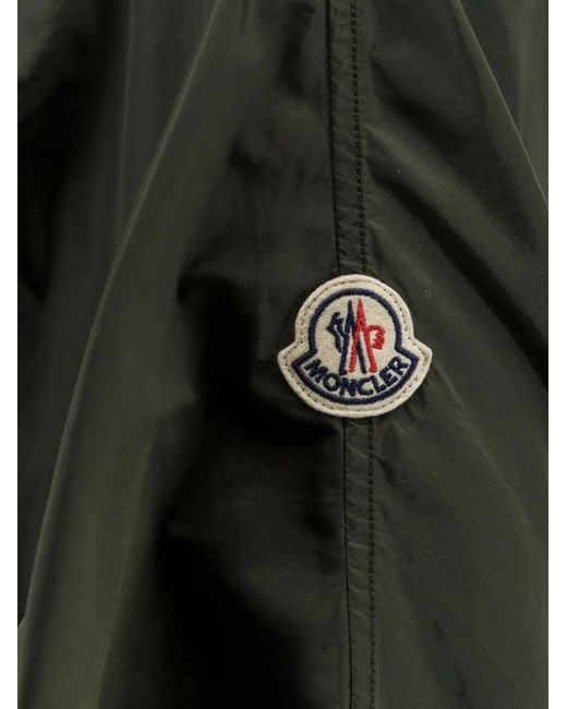 Moncler Green Hooded Logo-Patch Jacket