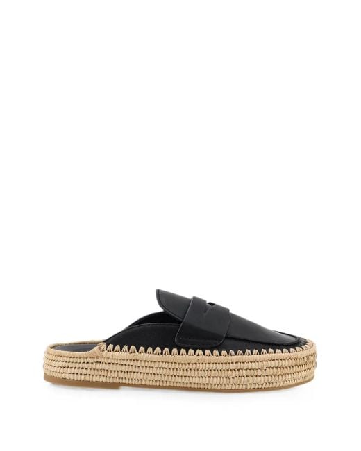 Paloma Barceló Black Belinda Raffia-Platform Mules