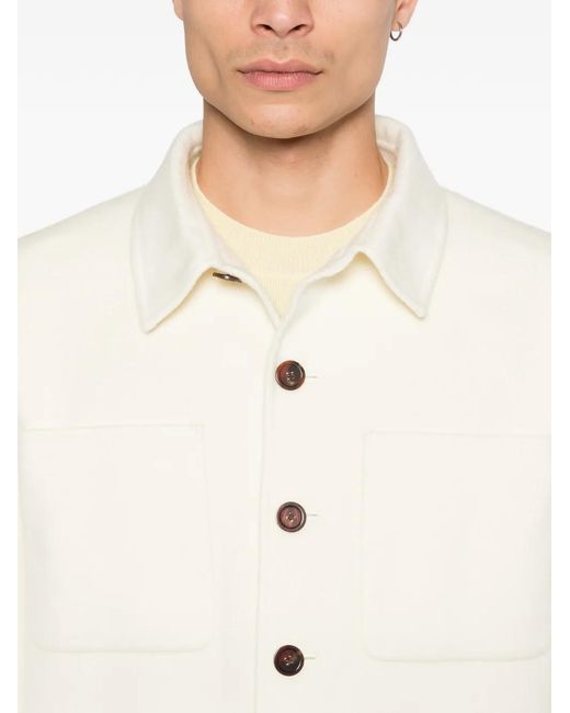 Bompard White Pocket Button Overshirt for men
