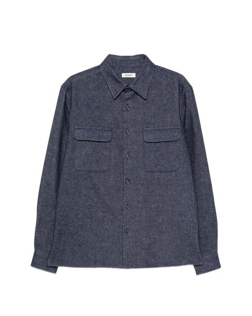 Sandro Blue Flap-Pocket Long-Sleeve Shirt for men