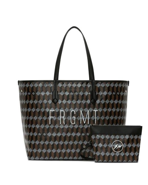 AU DEPART Black Geometric-Pattern Tote Bag