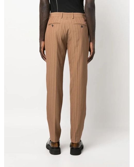 Moschino Natural Stripe-Pattern Tailored Trousers for men