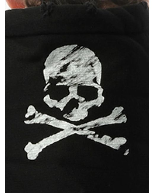 Mastermind Japan Black Distressed Skull-Print Hoodie for men